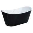 Ванна акриловая AZARIO MELADO белая с черными внешними стенками, свободностоящая в комплекте с сифоном и металлическими ножками  1800*770*760, AZ-6107-18B