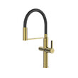 Смеситель для кухни IDDIS с каналом для фильтрованной воды и гибким изливом, матовое золото, Ikon, IKNMGFFi05