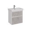 Тумба под умывальник Lemark COMBI 70 см под 1 раковину, подвесная/напольная, 2 ящика, цвет фасада: Бетон, цвет корпуса: Белый глянец LM03C70T-Beton