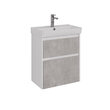 Тумба под умывальник Lemark COMBI 60 см под 1 раковину, подвесная/напольная, 2 ящика, цвет фасада: Бетон, цвет корпуса: Белый глянец LM03C60T-Beton