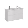 Тумба под умывальник Lemark COMBI 125 см под 2 раковины, подвесная/напольная,4 ящика, цвет корпуса, фасада: Белый глянец LM03C125T