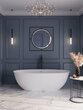 Ванна искусственный камень BELBAGNO Solid Surface 1700x760x540, BB-MARINO-170-76-54-SSB
