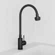 Смеситель для кухни Avrora Kitchen с высоким гибким изливом, черный AV9001B