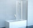 Шторка на ванну Ravak CVS2-100 R белый+стекло транспарент, двухэлементная, 7QRA0100Z1