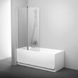 Шторка на ванну Ravak CVS2-100 L белый+стекло транспарент, двухэлементная, 7QLA0100Z1
