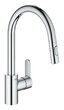 Смеситель для кухни GROHE Eurostyle Cosmopolitan с выдвижным аэратором, высокий излив, хром, 31482003