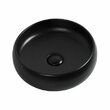 Раковина на столешницу Aquanet керамическая накладная 360х360х130, черный матовый, ROUND-1-MB